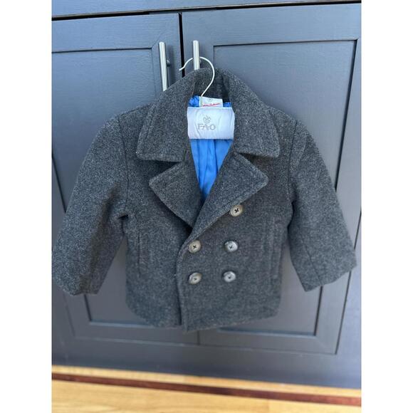 Hanna Andersson Boy’s Double-Breasted Wool Coat Jacket - Picture 1 of 8